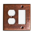 Hand Hammered Combo Rocker Duplex Light Switch Wall Plate - Pure Copper